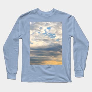 Beautiful sky at sunrise with yellow, blue and clouds Long Sleeve T-Shirt